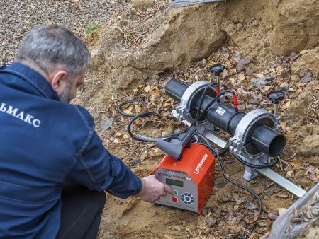 Муфта электросварная, процесс сварки.